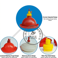 Nouvel abreuvoir automatique YIMUDA en plastique rouge de haute qualité pour poulets, mangeoires suspendues pour poulets de chair, utilisation agricole, économie d'eau