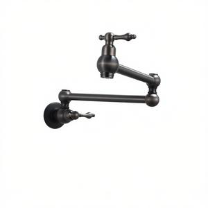 Robinet de cuisine mural pivotant DB, monocommande, en laiton, eau chaude et froide, design contemporain - Product Image 1