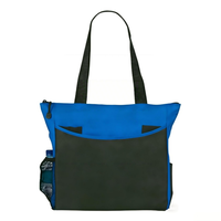 Sac fourre-tout réutilisable décontracté pour conférence, personnalisé, en polyester, imperméable, avec fermeture éclair, pour femme, à porter à l'épaule, impression personnalisée, pour salon professionnel