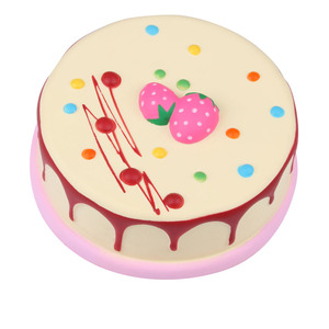 Cartoon <b>Strawberry</b> Round <b>Cake</b> Toy Soft Plastic Cute Promotional Gift <b>Decorative</b> Item - Product Image 2