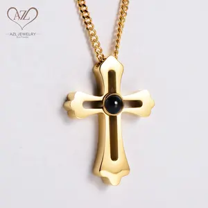 AZL Drop shipping Projection Necklace custom photo pendant necklaces 18k gold plated stainless steel pendant For women and men