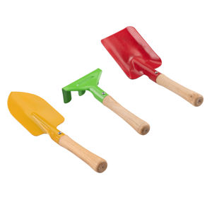3 Pcs Outil <span class=keywords><strong>de</strong></span> jardinage pour enfants <span class=keywords><strong>Manche</strong></span> en bois Mini outils <span class=keywords><strong>de</strong></span> jardinage Truelle <span class=keywords><strong>Pelle</strong></span> Râteau Set pour enfants Filles Enfants Garçons - Product Image 1
