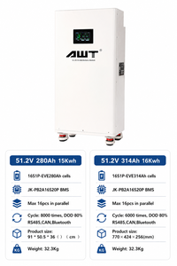 แบตเตอรี่พลังงานแสงอาทิตย์ Lifepo4แนวตั้ง51.2V 280Ah 314Ah 32kwh JK 200A BMS ก้อนแบตเตอรี่ลิเธียมไอออนสำหรับใช้ในบ้าน - Product Image 2