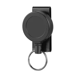 Nhiệm vụ nặng nề có thể thu vào Keychain 360 xoay thiết kế có thể thu vào huy hiệu Reel chủ với 60cm dây thép vòng chìa khóa vành đai Clip