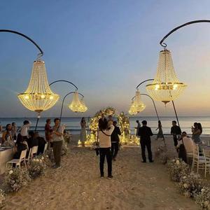 Lampada Decorativa di Lusso <span class=keywords><strong>Lampadario</strong></span> di Cristallo Retrò Francese Adatto per Illuminazione di Hotel Matrimoni Soggiorni Lampada da Soffitto con Catena di Cristallo - Product Image 4