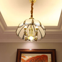 Lampe à suspension en cuivre VHAmerican Retro Pastoral Style Art pour allée restaurant bar petites tailles lampe en verre
