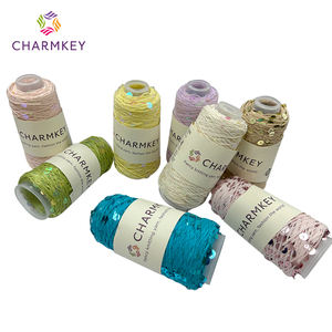 Charmkey diskon besar benang rajut payet murah benang rajutan katun 100% untuk dijual - Product Image 1