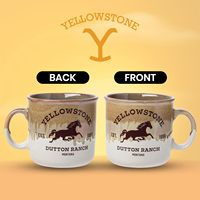 Mug de camping en céramique réactive Silver Buffalo Yellowstone Dutton Ranch Montana, 20 onces, lieu d'origine : Non indiqué