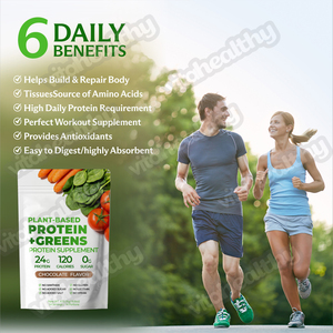 Suplemen Protein Nabati + Super <span class=keywords><strong>Greens</strong></span> untuk Pertumbuhan Otot Rasa Cokelat, Bubuk Protein Organik, Pasokan Pabrik OEM - Product Image 3