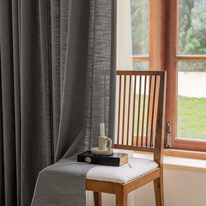 Japanese-Style Linen Cotton Gauze Curtains Impermeable Log Wind Screen For B&amp;B Bedrooms Living Rooms Bay Curtains - Product Image 4