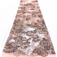 Tissu en dentelle tricotée respirant avec broderie de paillettes, textile de maison, 100% polyester extensible, poids moyen 100g/m, densité 100x100