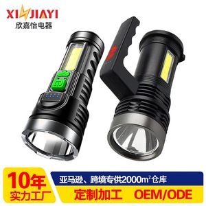 LED Flashlight Rechargeable Aluminum Alloy COB Side Light Outdoor Camping Torch With <b>Dimmer</b> Feature - Product Image 2