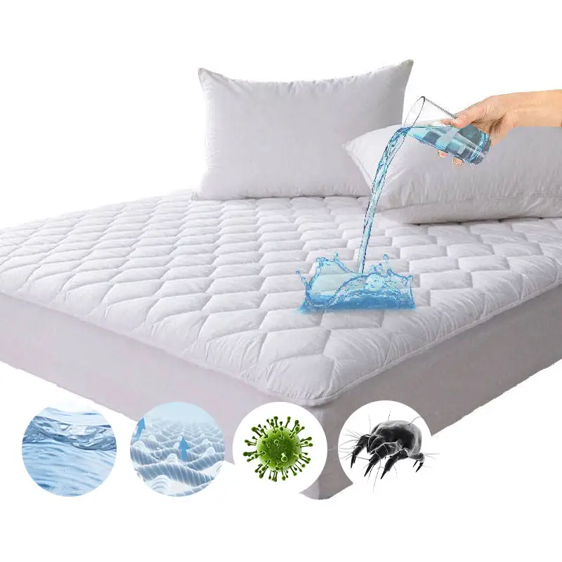 Venta al por mayor funda De cama impermeable Anti cama Bug De Colchon ropa De cama acolchado elástico ajustado estilo cama colchón Protector