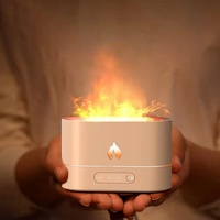 Humidificador de 250 ml con Llama, Difusor de Aromaterapia con Llama de Fuego para Chimenea, con Temporizador, Humidificador de Aire para Oficina