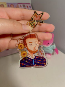 LLavero de acrílico de Van Gogh, llavero de regalo de <span class=keywords><strong>pintor</strong></span> <span class=keywords><strong>maestro</strong></span> de arte de girasol de 2,5 pulgadas - Product Image 5