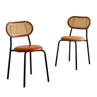Chaises de salle à manger empilables, pieds en métal, sièges en PU, chaises pour restaurants et cafés
