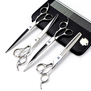 Kit de coiffure professionnel pour barbier, 5 pièces, acier inoxydable 440C, lame tranchante, manche droit moyen long, outils de salon de coiffure - Product Image 1