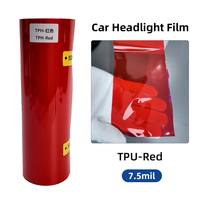 Film de protection pour phares de voiture en matériau TPH coréen 7,5 mil, teinte rouge personnalisée pour feux automobiles
