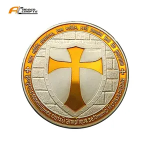 Metal and Custom Special Christian Church Coin Royal Cross Shield Knights Coin