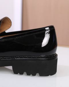 Mocassini eleganti da <span class=keywords><strong>donna</strong></span> con tacco 1, in pelle verniciata, suola spessa antiscivolo, in montone, con punta personalizzata, alla moda, stile <span class=keywords><strong>Derby</strong></span> - Product Image 5