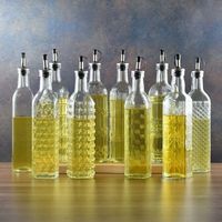 Distributeur d'huile d'olive en verre de 500ml 17 Oz Cruet d'huile et de vinaigre avec bec verseur en acier inoxydable pour la cuisine