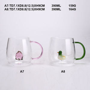 Verre borosilicate mignon Animal à l'intérieur <span class=keywords><strong>de</strong></span> la tasse Figurine <span class=keywords><strong>de</strong></span> dessin animé tasse <span class=keywords><strong>de</strong></span> thé saint valentin pour garçons filles enfants femmes hommes, 400ML - Product Image 2