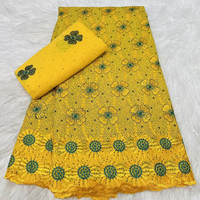 Dentelle suisse de haute qualité NI.AI, tissu en coton brodé de fleurs colorées avec pierres, style nigérian pour vêtements féminins
