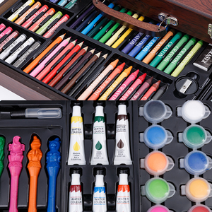 130pcs Kids Art Set acquerello Art Box <span class=keywords><strong>pastelli</strong></span> <span class=keywords><strong>matite</strong></span> <span class=keywords><strong>colorate</strong></span> pennarelli penna matita colorata Set da disegno per bambini - Product Image 6