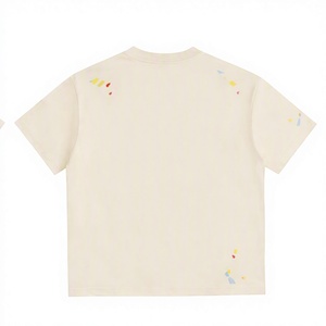 เสื้อยืดผู้ชายสไตล์ดิสเทรส พิมพ์ลายสาดสีทั่วตัว ผ้าฝ้ายออร์แกนิค 100% แบบถัก - Product Image 2
