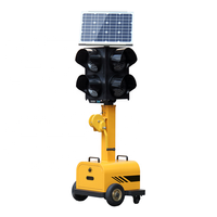 Feu de signalisation LED mobile temporaire Feu de signalisation solaire portable sans fil pour la construction de routes