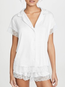 <span class=keywords><strong>Pigiama</strong></span> da donna personalizzato su misura, con bottoni frontali, finiture in <span class=keywords><strong>pizzo</strong></span>, pantaloncini a vita elasticizzata, set <span class=keywords><strong>pigiama</strong></span> da sposa, 2 pezzi - Product Image 4