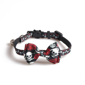 KingHon Productos de Halloween para Mascotas, Collar de Calabaza para Gato con Hebilla de Seguridad, Collar para Cachorro con Lazo Festivo y Campana, Collar Ajustable Pequeño para Mascotas - Product Image 3