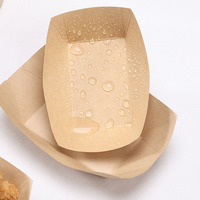 Barquette jetable en papier kraft biodégradable pour sushis, nouilles, frites – Emballage alimentaire en gros – En stock