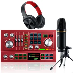 Großhandel audio aufnahme instrumente-Hayner-Seek Profession elle Aufnahme Audio Conde nser Studio Mikrofon mit Soundkarte DJ Musik Mixer