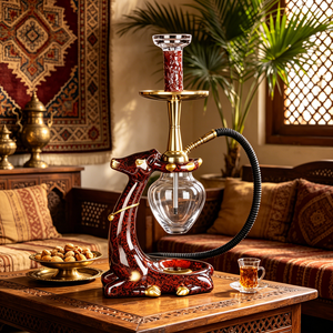 En gros, Ensemble de chicha en résine motif cerf 55CM avec éclairage LED, en aluminium, style européen de luxe, type stylo, en stock - Product Image 6