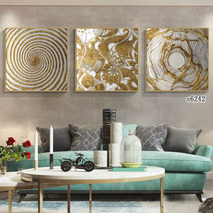 Décoration murale en gros Impression sur toile haute définition Images géométriques dorées Art contemporain Tableaux de nature morte - Product Image 1