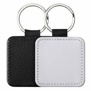 Blank Heat Transfer Diy Double-Size Printed Keychain Pu <b>Leather</b> Double Sides Sublimation <b>Keyring</b> - Product Image 5