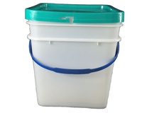 Seaux carrés en plastique avec couvercle et poignée, impression 4L 5L seau de qualité alimentaire, couleur personnalisée, vente en gros