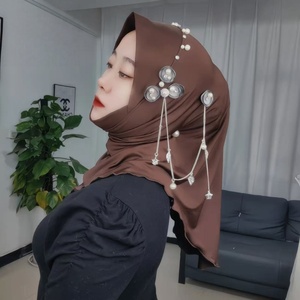 Hijab <span class=keywords><strong>Turban</strong></span> en Soie Lactée pour Femmes Musulmanes, avec Franges Lourdes et Bord Doux, Nouveau Style Tendance - Product Image 4