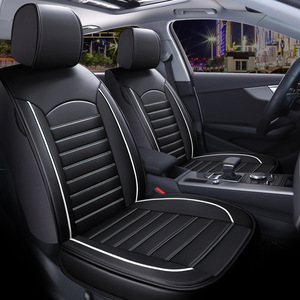 Cojín de asiento de coche de cuero universal para cuatro estaciones, antiarañazos, duradero, inodoro, conjunto completo, funda de asiento de coche, accesorios para coche - Product Image 2