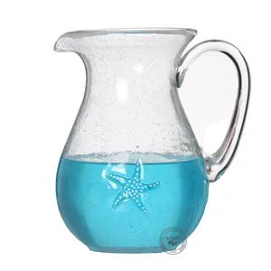 Sanzo Glassware Manufacturer 1.8l neue stil gravierte blumen glas krug & glas krug
