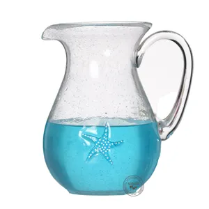 Sanzo Glaswerk Fabrikant 1.8l Nieuwe Stijl Gegraveerde Bloemen Glas Jug & Glas Pitcher