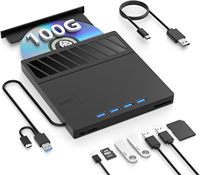 Unidad de Blu-ray Externa Directa de Fábrica, USB 3.0 Tipo-C Ultrafina 7 en 1, Grabadora BDXL de 100 GB, Lector SD TF para PC Portátil, Venta al por Mayor OEM