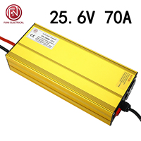 Chargeur intelligent de batterie lithium-ion FUNELEC FN-2000W 25.6V 70A 2000W pour usage industriel (Li-ion ternaire et LiFePO4) avec entrée CA et arrêt automatique