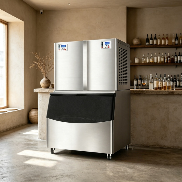 Automatic Ice Cube Maker Machine Self Cleaning Ice Maker for Commercial Kitchen and Hospitality Business