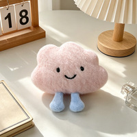 Porte-clés pendentif nuage mignon en peluche, pompon moelleux, breloque de sac pour femmes et filles
