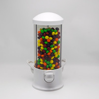 Distributeur de bonbons à trois compartiments avec deux poignées, distributeur de collations et de noix en plastique pour la maison, la cuisine, les fêtes et les comptoirs