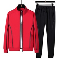 Ensemble de survêtement décontracté pour homme, col montant, fermeture éclair, coupe oversize, deux pièces, sweat à capuche et pantalon de jogging