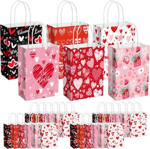 Bolsas de Regalo de Papel para el Día de San Valentín, Envoltura de Papel con Asa, Bolsa de Regalo para el Día de San Valentín, Recuerdos para Fiestas, para Envolver Compras - Product Image 1