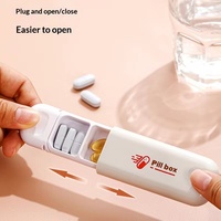 Boîte à pilules rectangulaire portable en plastique pour voyage, trois compartiments, étanche et anti-humidité, pour le stockage de médicaments